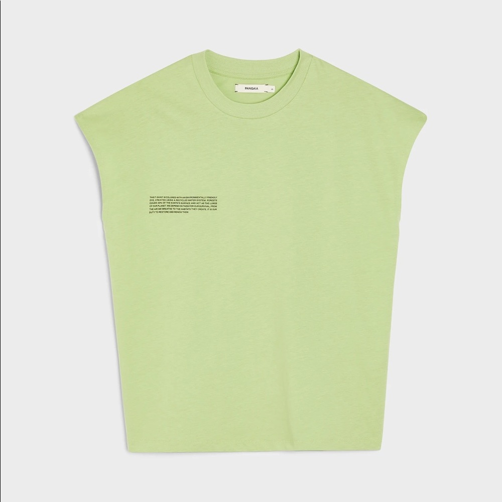 Pangaia cropped shoulder tee in Fern Green size L
